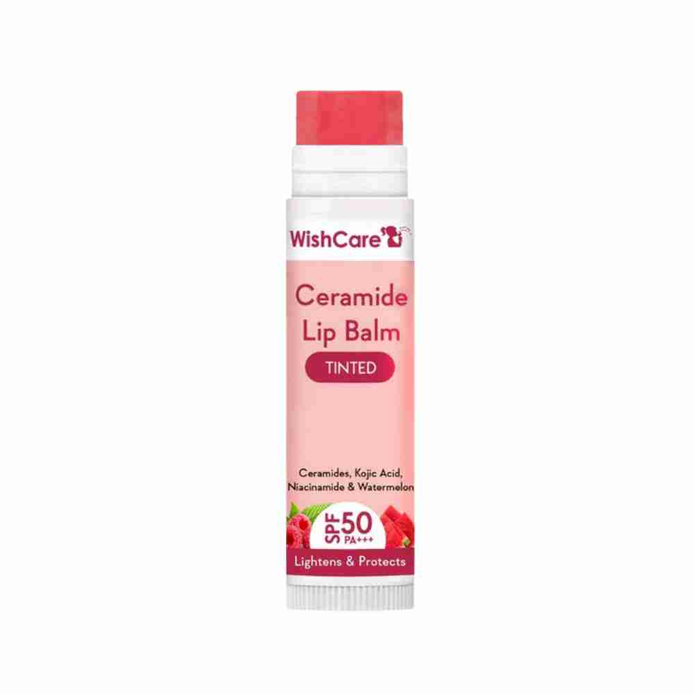 WishCare Tinted Ceramide Lip Balm with SPF 50 PA+++.